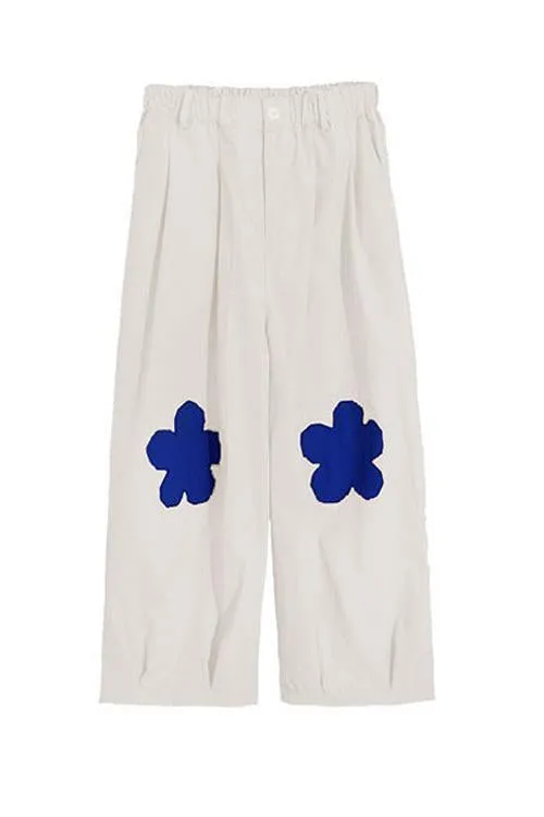 Elastic Flower Balloon Leg Pants