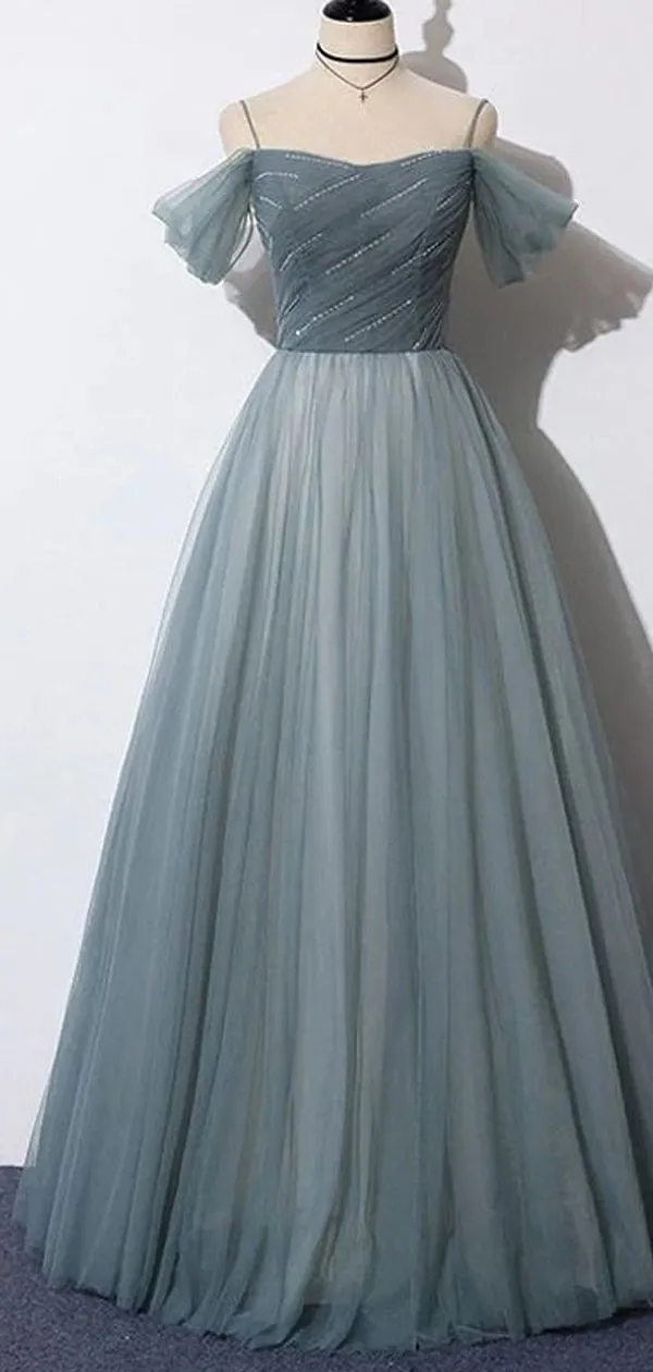 Elegant A-line Cold Shoulder Cheap Maxi Long Prom Dresses,Evening Dresses,12912