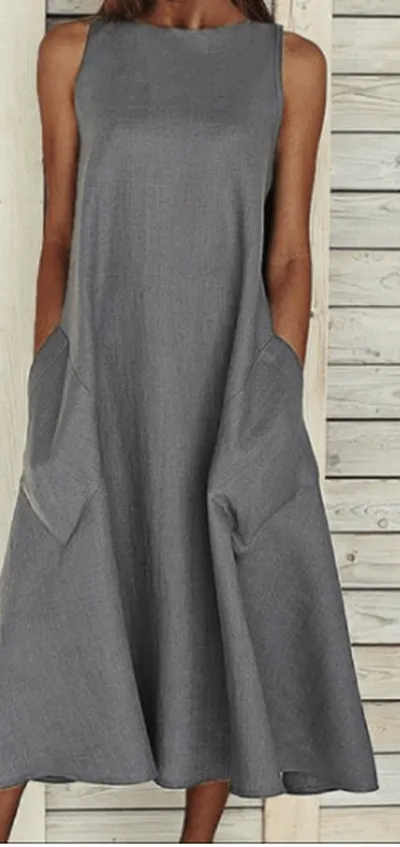 Elegant A-line cotton dress