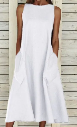 Elegant A-line cotton dress