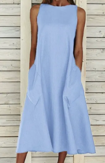 Elegant A-line cotton dress
