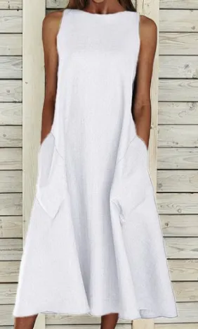 Elegant A-line cotton dress