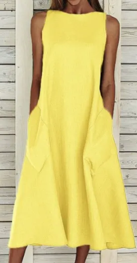 Elegant A-line cotton dress