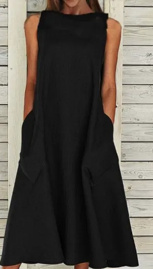 Elegant A-line cotton dress