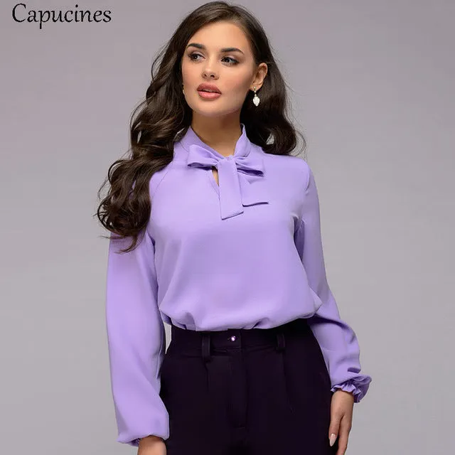 Elegant Bow Tie Women Shirt
