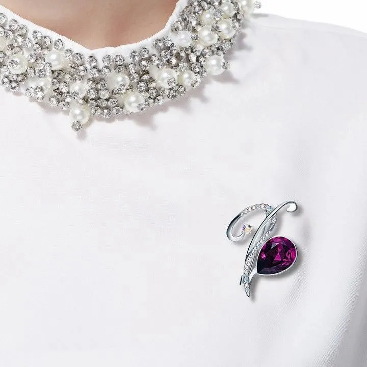 Elegant Purple Brooches