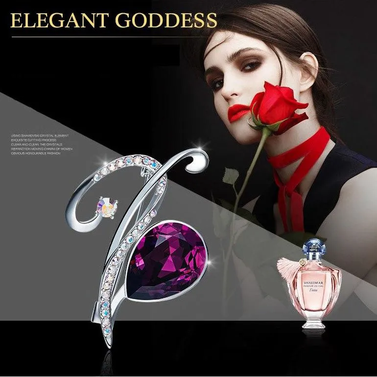 Elegant Purple Brooches