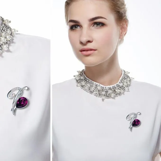 Elegant Purple Brooches