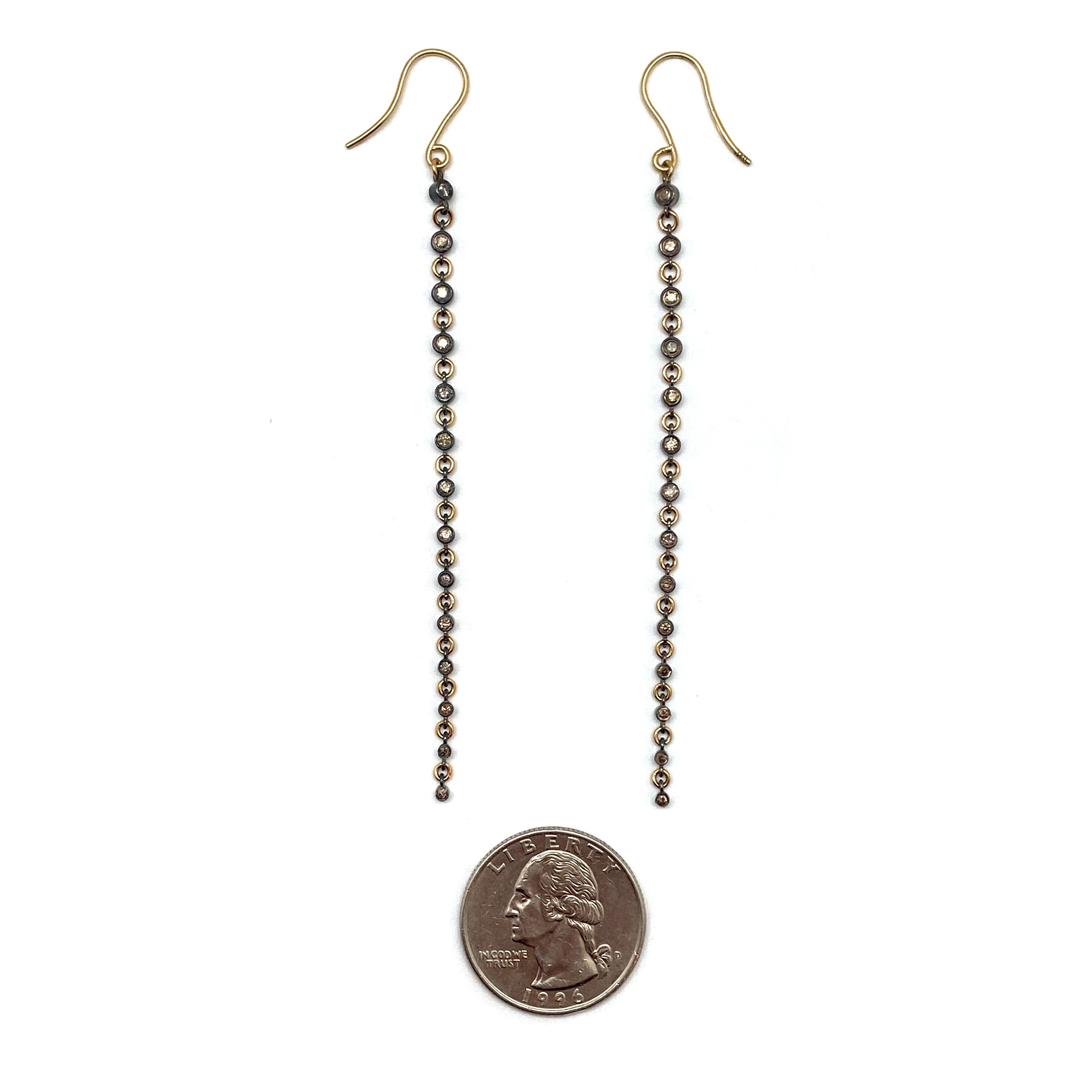 Elongated Diamond Drop Earrings