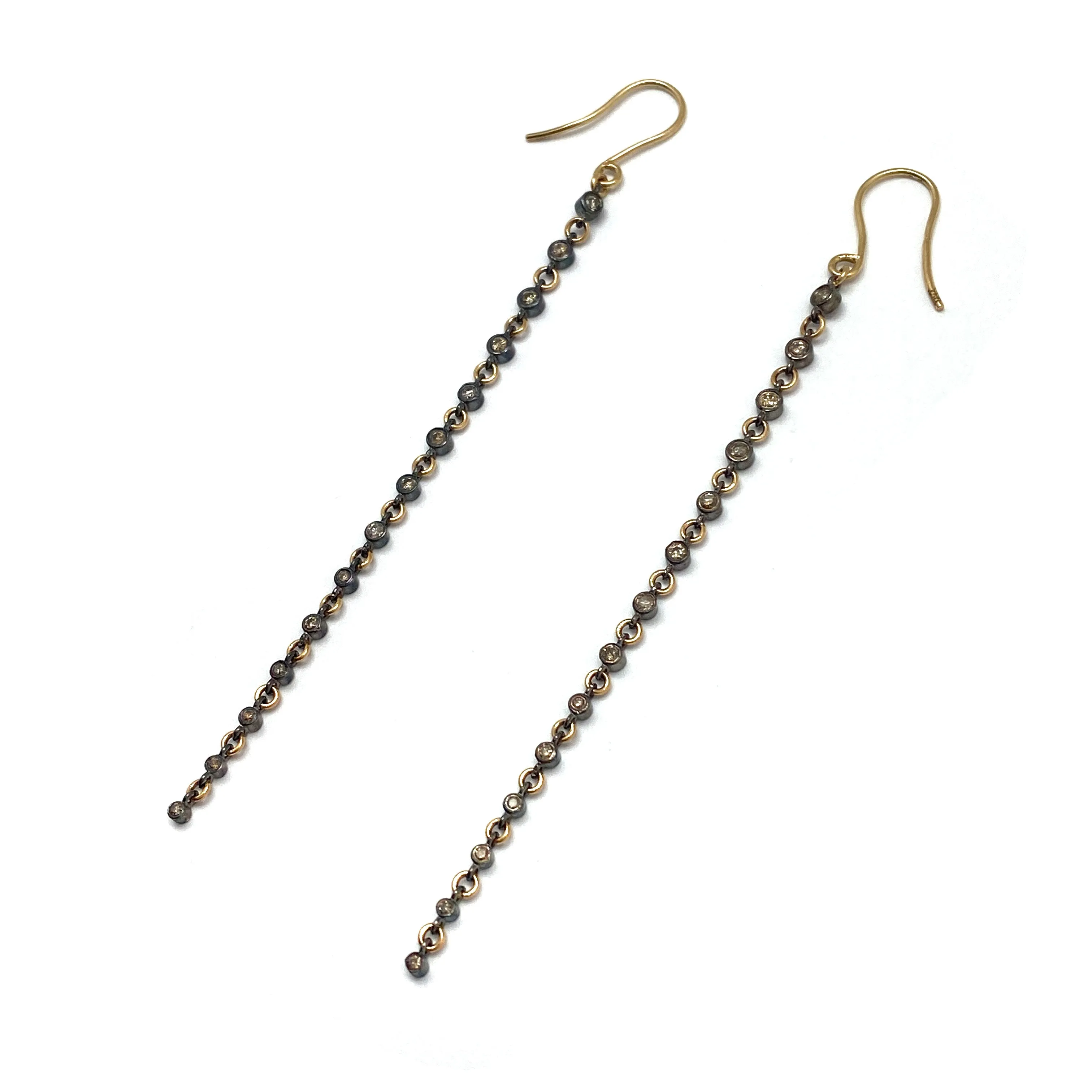 Elongated Diamond Drop Earrings