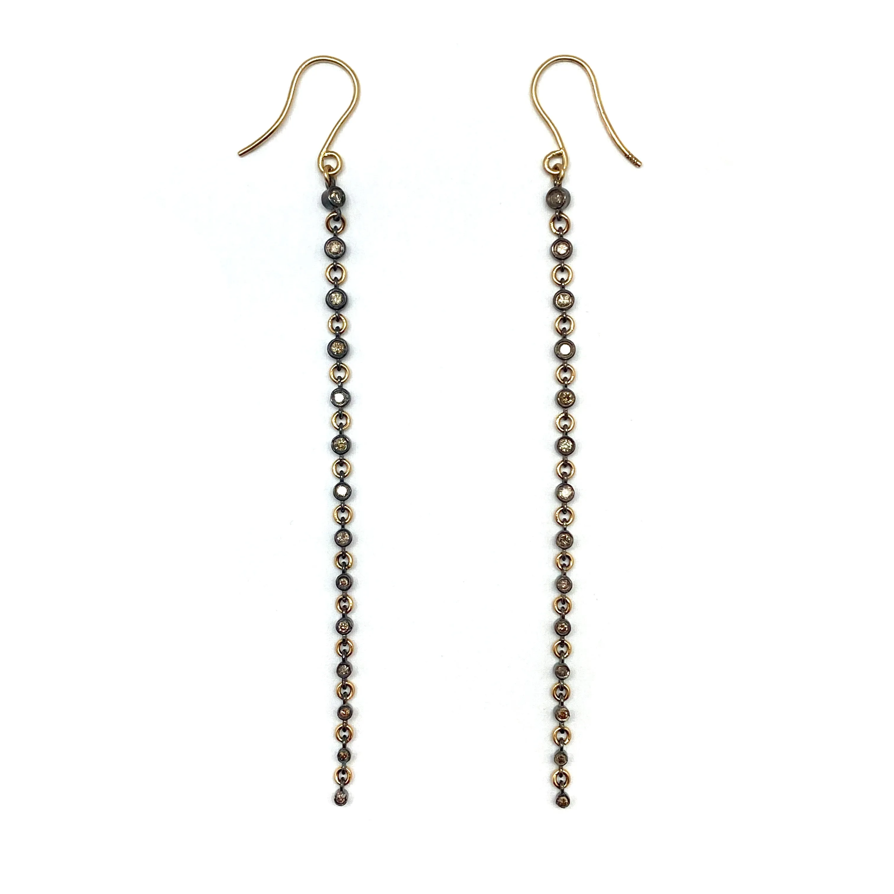 Elongated Diamond Drop Earrings