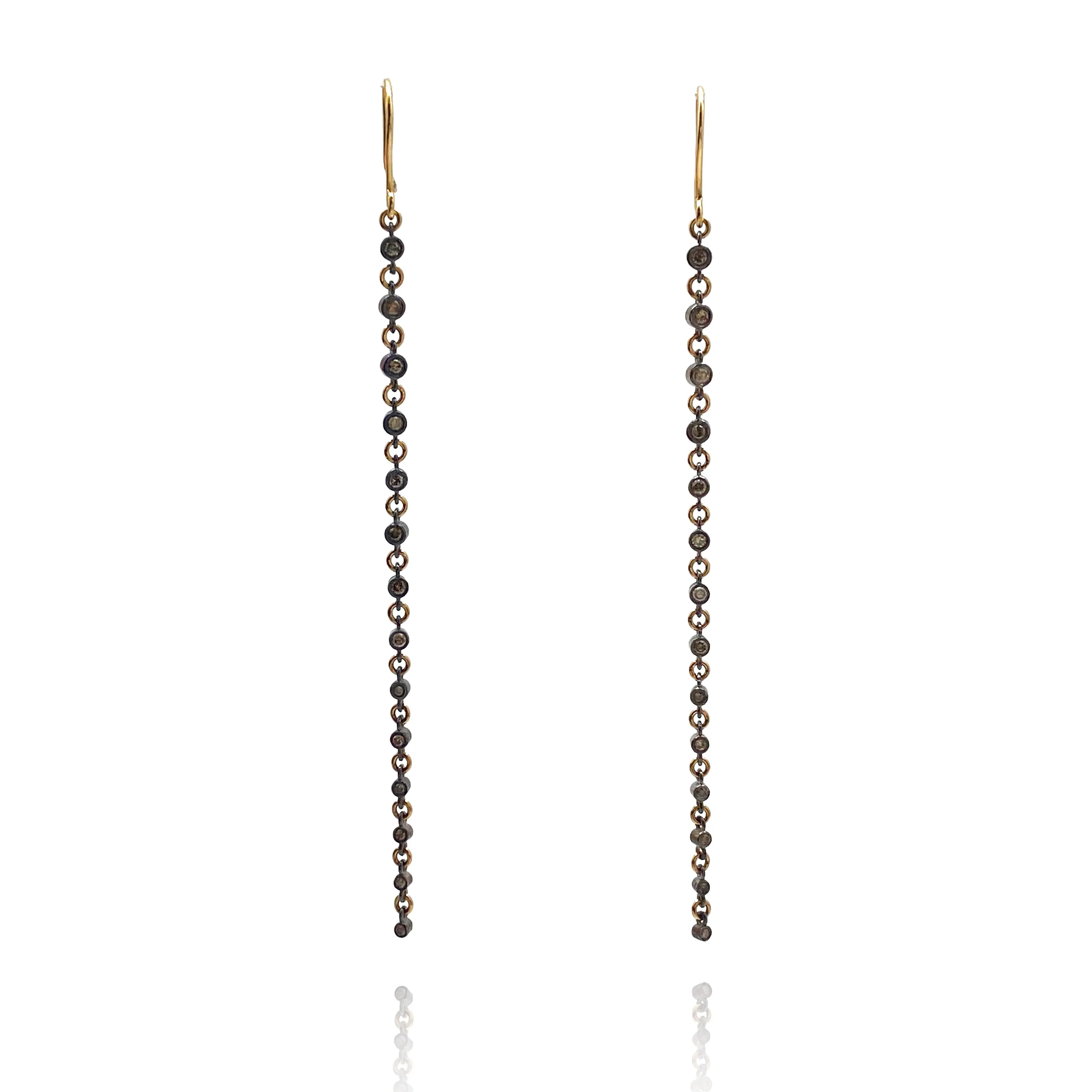 Elongated Diamond Drop Earrings