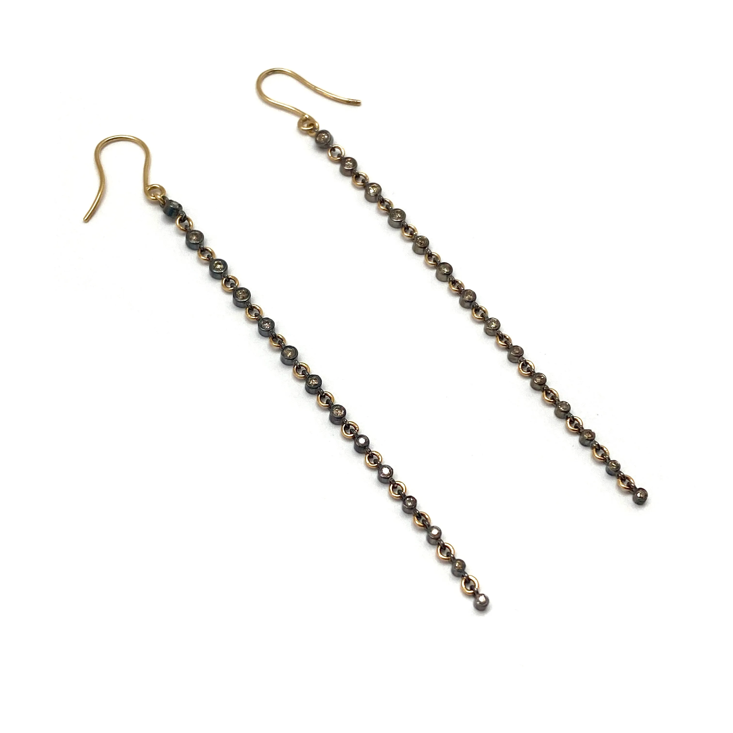 Elongated Diamond Drop Earrings