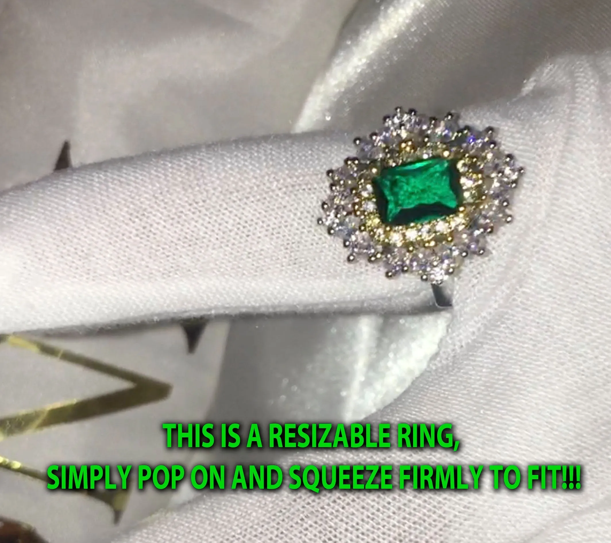 Emerald Engagement Ring | Green Diamond Ring | Emerald Green Diamond Ring
