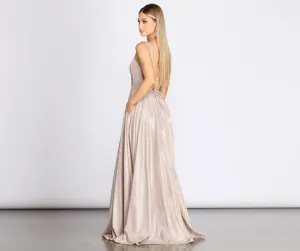 Emery Formal Stylish Glitter A-Line Dress