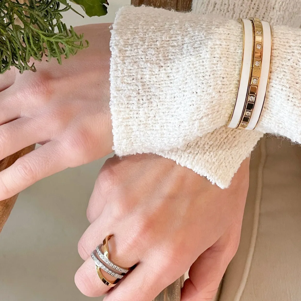 Enamel Cuff - White