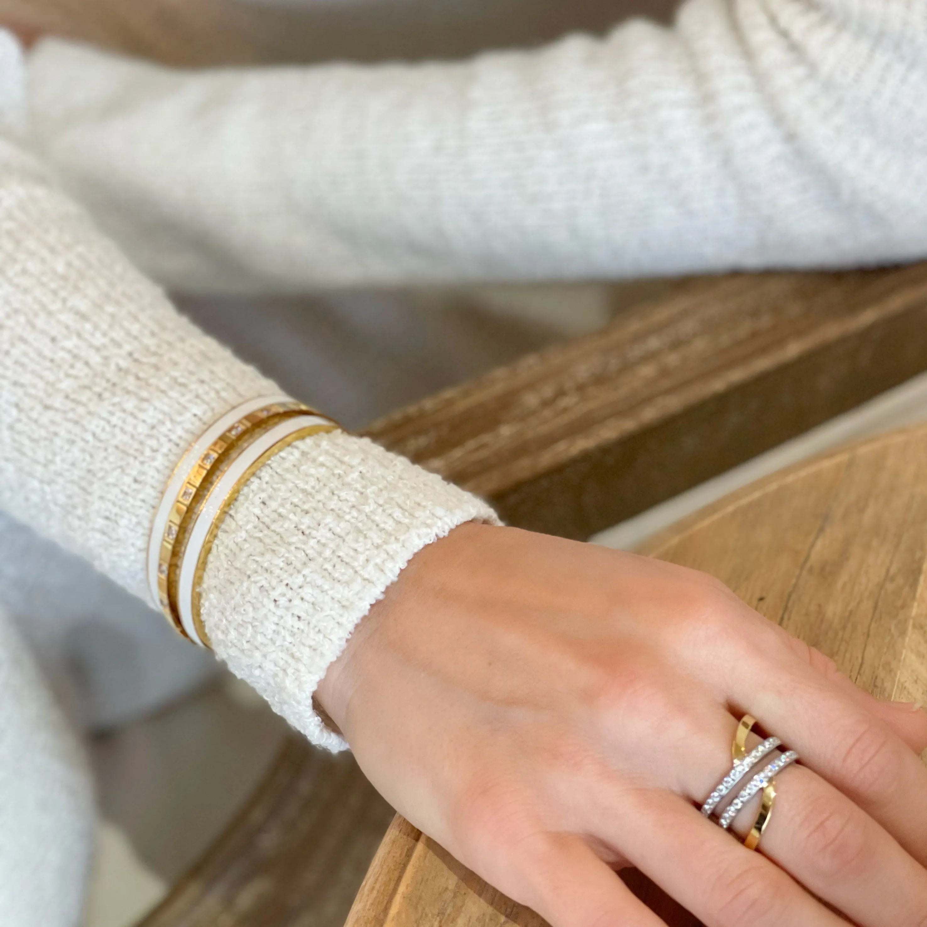 Enamel Cuff - White