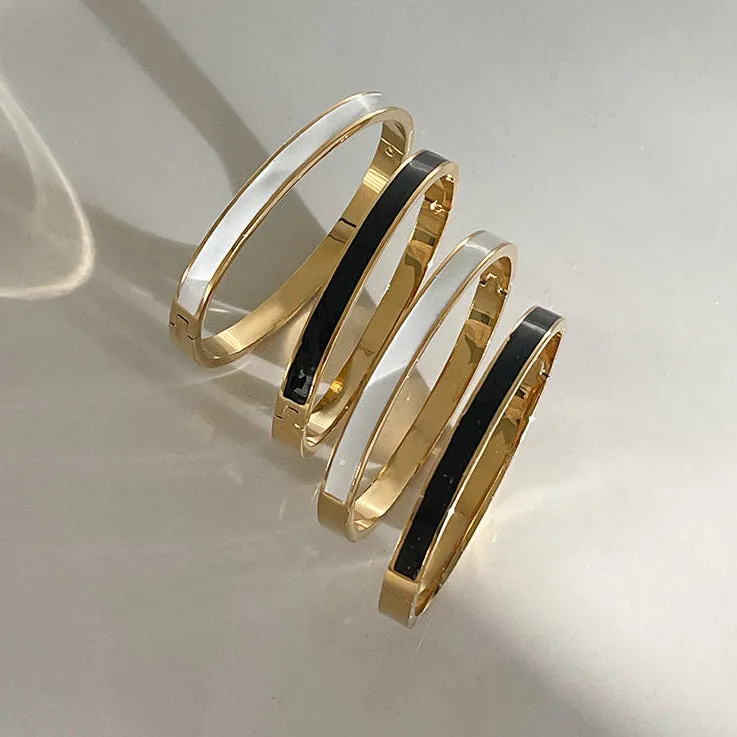 Enamel Cuff - White