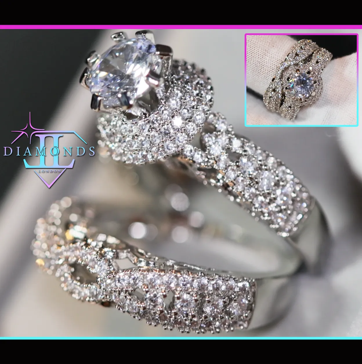 Engagement Ring Set | Engagement Ring Diamond | Wedding Ring Set