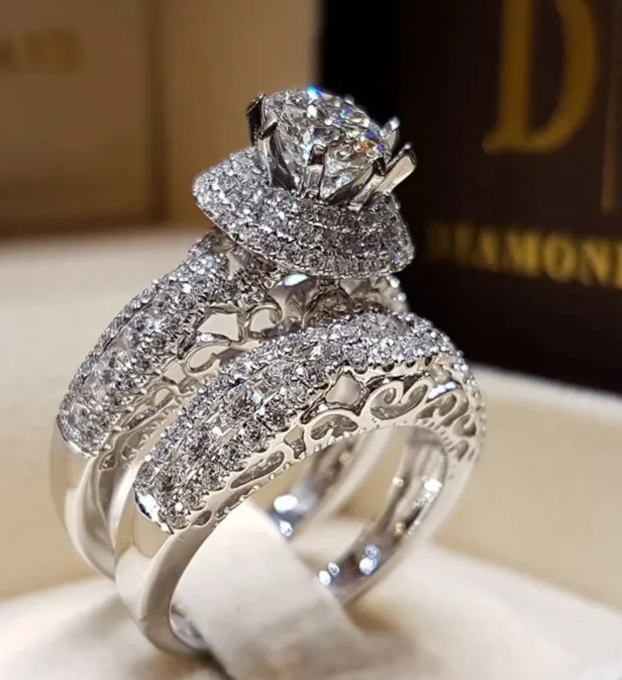 Engagement Ring Set | Engagement Ring Diamond | Wedding Ring Set