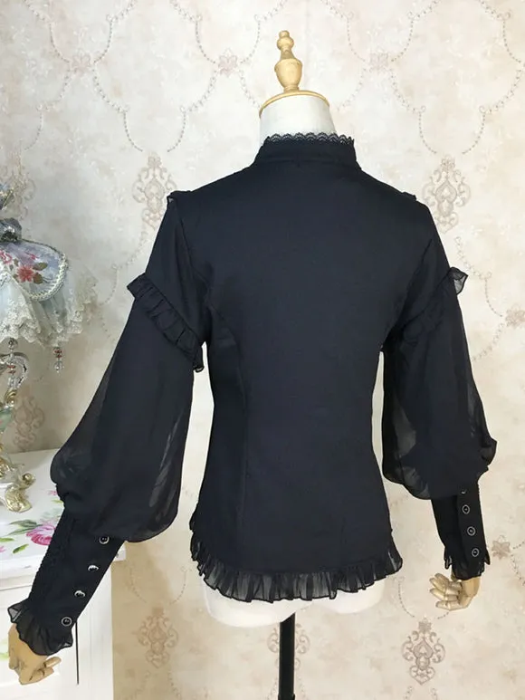 Eric White Lolita Blouses Lace Ruffles Long Sleeves Lolita Top Lace Lolita Shirt