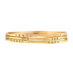 Estate 18k Diamond Bangle Set