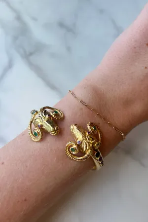 Estate 18K Yellow Gold Ilias Lalaounis Rams Head Bangle Bracelet