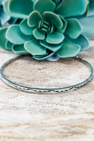 Etched Silver Bangle