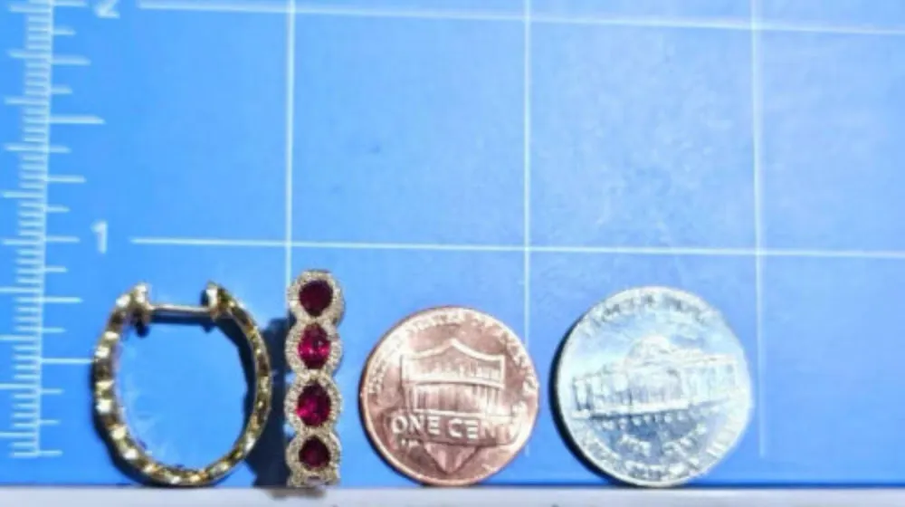 Eternal Natural Ruby Diamond Hoop Earrings