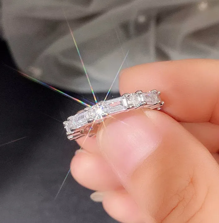 Eternity Ring | Baguette Ring | Womens Diamond Ring | Diamond Eternity Ring | Wedding Band | Friendship Ring | Womens Eternity Ring