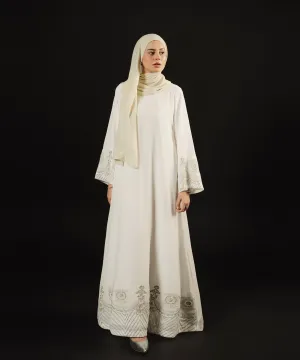 Evara White A-line Dress