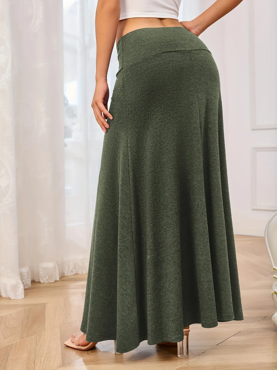Everyday Elegance Maxi Skirt – Soft Stretch Solid Color Staple