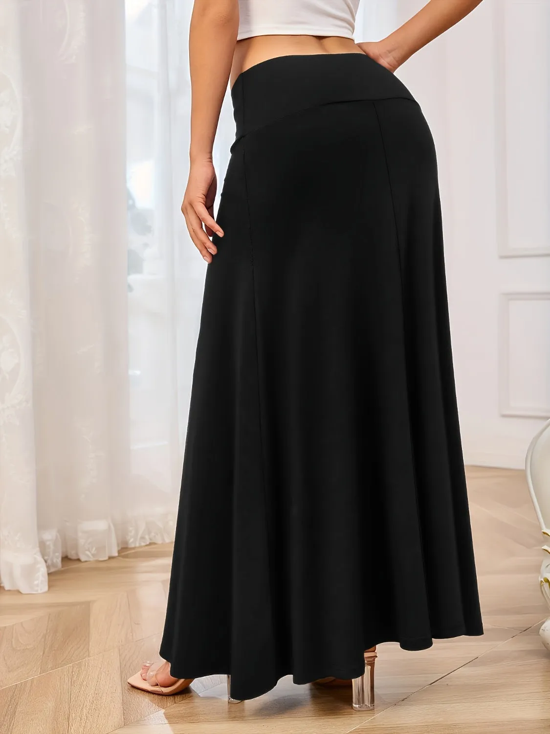 Everyday Elegance Maxi Skirt – Soft Stretch Solid Color Staple