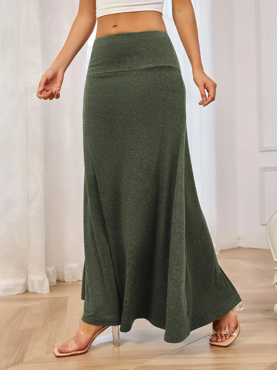 Everyday Elegance Maxi Skirt – Soft Stretch Solid Color Staple