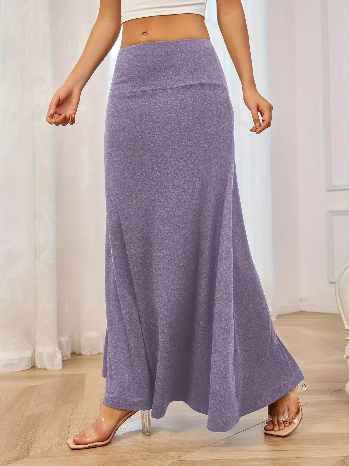 Everyday Elegance Maxi Skirt – Soft Stretch Solid Color Staple