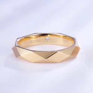 Faceted Diamond Couple Wedding Rings