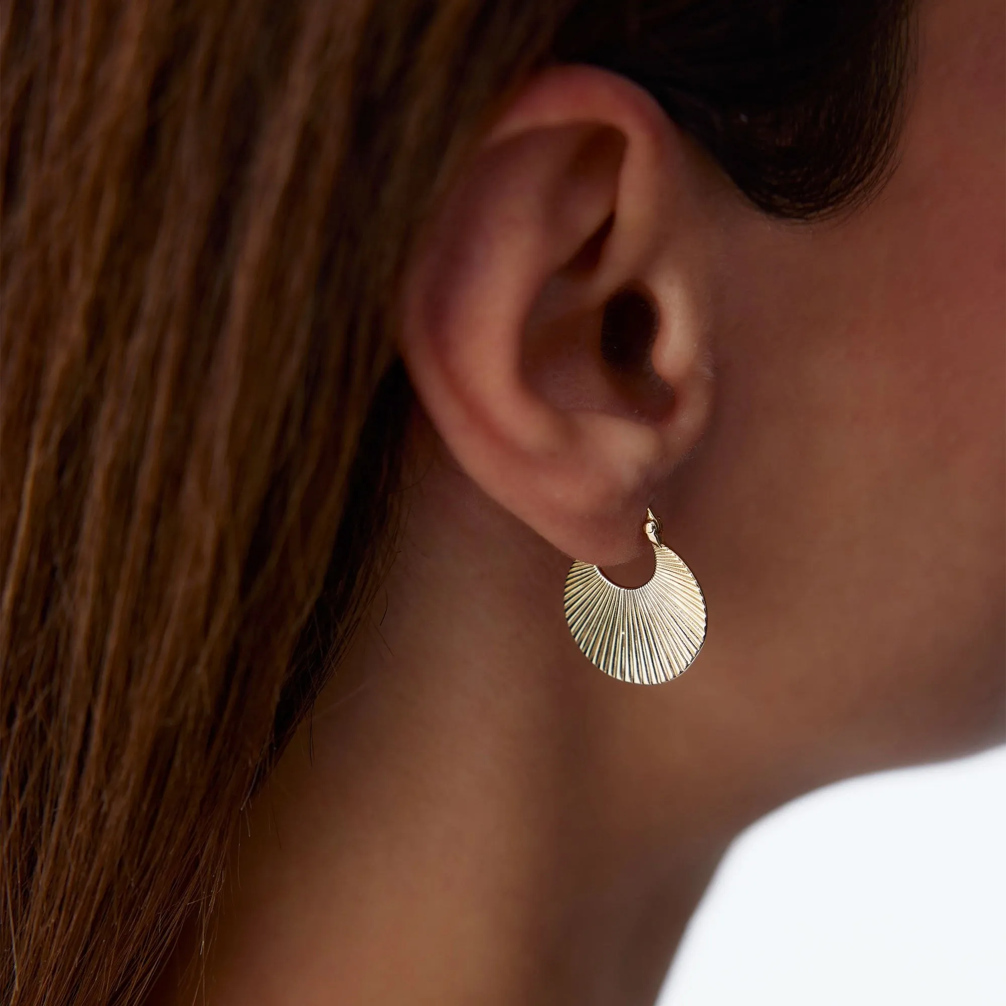 Fan Hoop Earrings