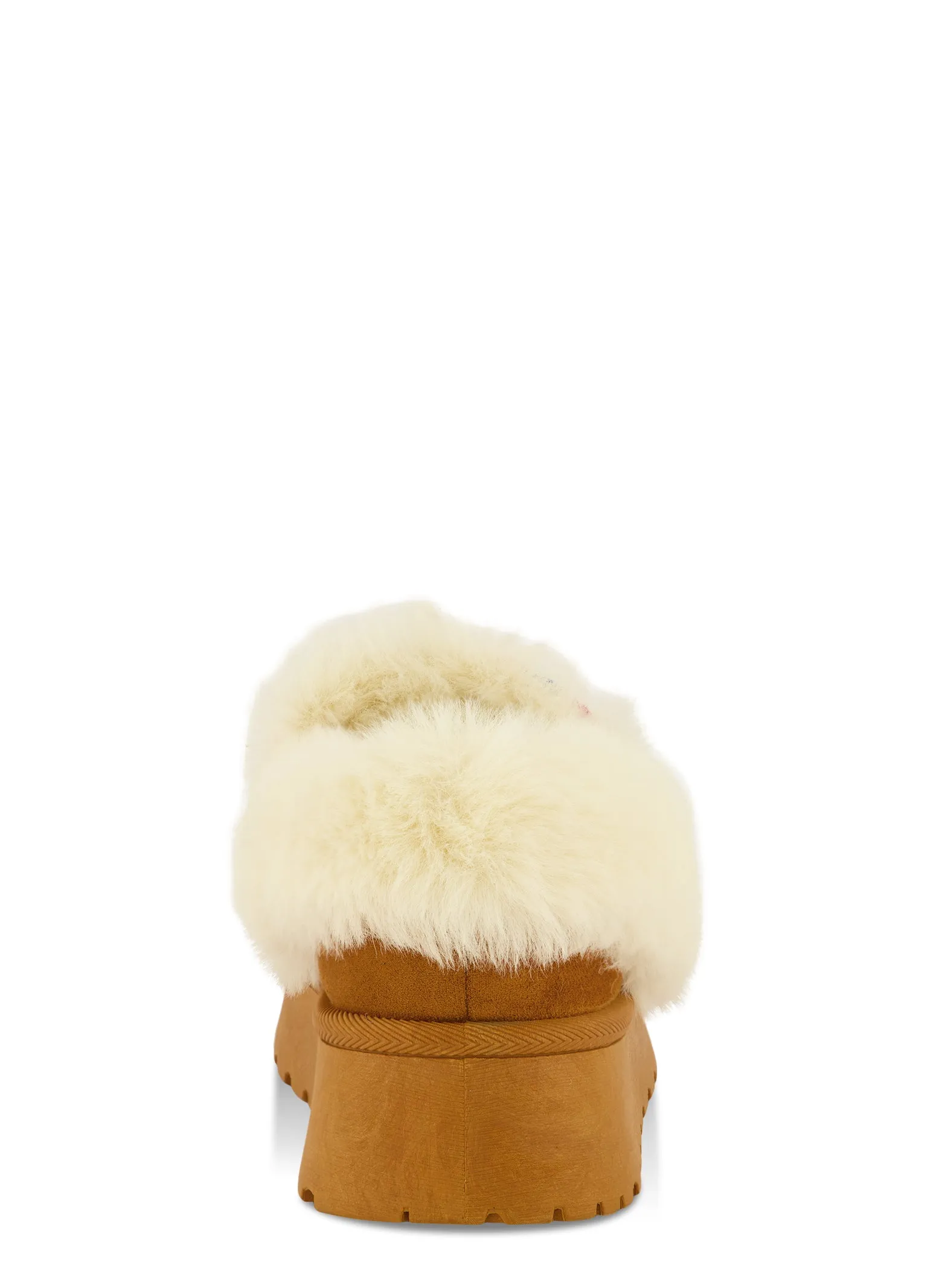 Faux Fur Lined Embroidered Moccasin Slippers