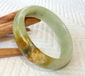“Fire in Heaven" Chinese River Jade Bangle Bracelet 59.5mm (JBB3180)