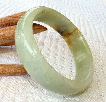 “Fire in Heaven" Chinese River Jade Bangle Bracelet 59.5mm (JBB3180)