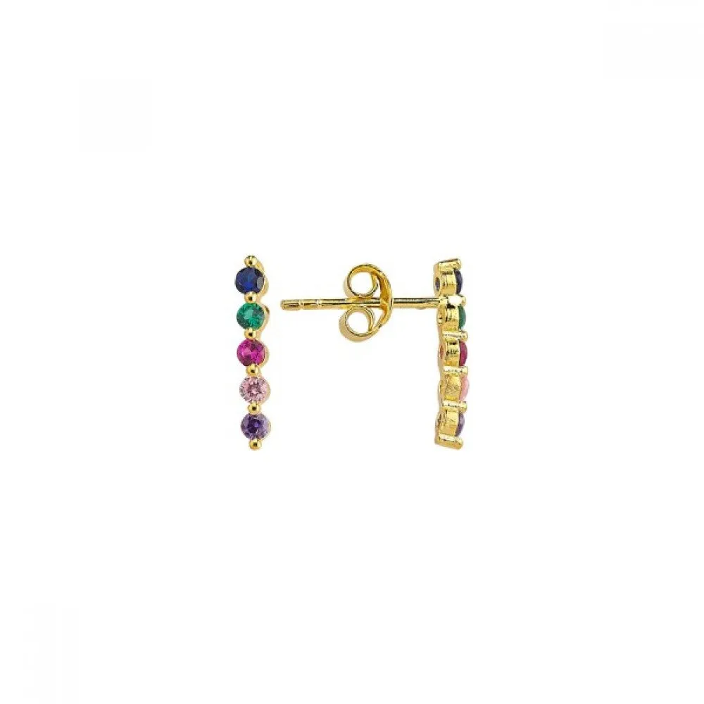 Five Dots Vertical Stud Earrings