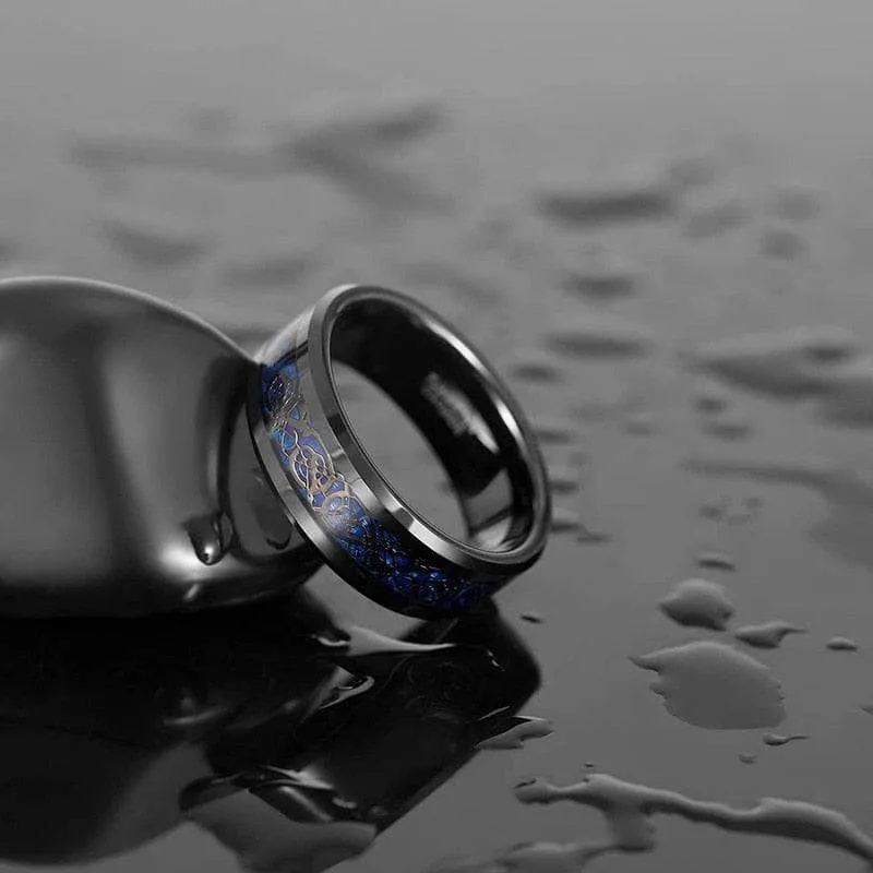 Flash Sale - Celtic Dragon Men's 8mm Tungsten Wedding Band