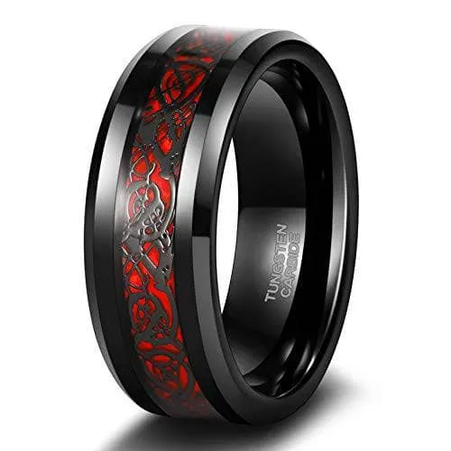 Flash Sale - Celtic Dragon Men's 8mm Tungsten Wedding Band
