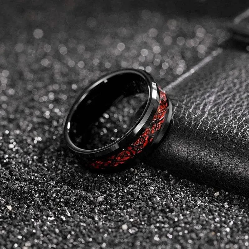 Flash Sale - Celtic Dragon Men's 8mm Tungsten Wedding Band