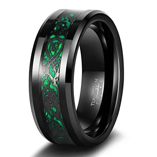 Flash Sale - Celtic Dragon Men's 8mm Tungsten Wedding Band