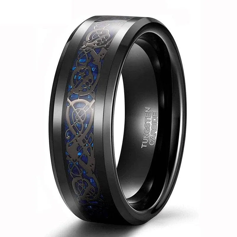 Flash Sale - Celtic Dragon Men's 8mm Tungsten Wedding Band