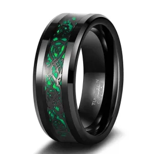 Flash Sale - Celtic Dragon Men's 8mm Tungsten Wedding Band