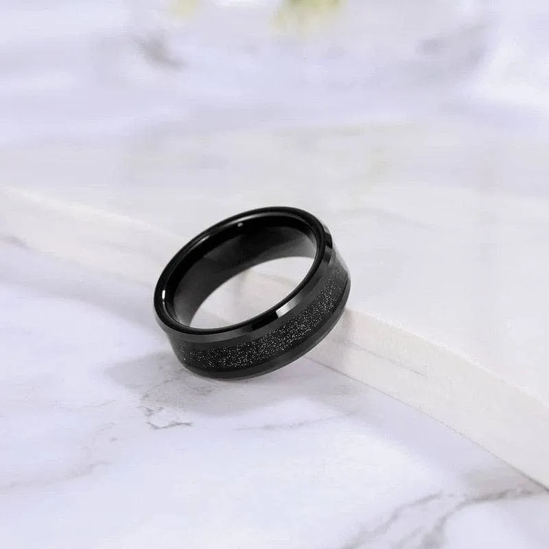 Flash Sale - Men's Tungsten Carbide Wedding Band with Sandstone Inlay