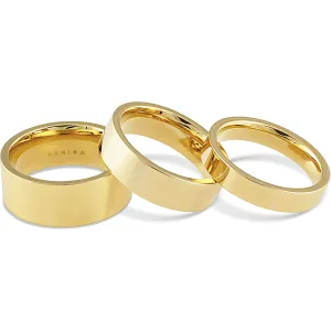 Flat Gold Stackable Ring Set - Hypoallergenic & Tarnish Resistant