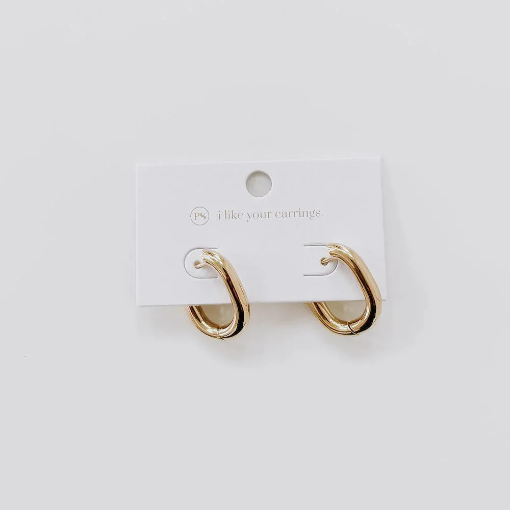 Flirty Fantasy Oval Hoop Earrings by Pretty Simple